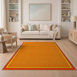 Vibrant Orange Houndstooth Area Rug