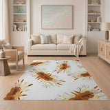 Abstract Orange Spike Burst Area Rug