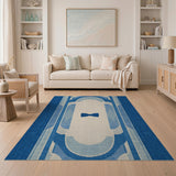 Blue Teal Arch Bow Geometric Rug