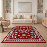 Bold Red Floral Persian Area Rug