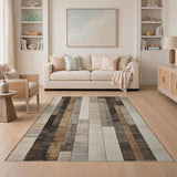 Rustic Barnwood Plank Area Rug