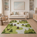 Whimsical Woodland Animals Kids Area Rug