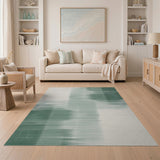 Abstract Green Streak Area Rug