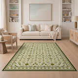 Green Floral Lattice Persian Rug