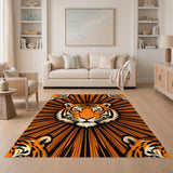 Orange Tiger Burst Area Rug