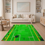 Green Pixel Village Map Area Rug