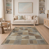 Modern Geometric Beige Neutral Area Rug