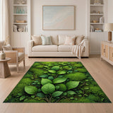 Lush Green Moss Leaf Area Rug