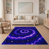 Cosmic Spiral Purple Area Rug