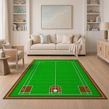 Soccer Field Green Area Rug