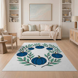 Blue Pumpkin Wreath Area Rug