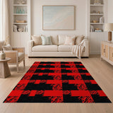 Black Red Black Buffalo Plaid Area Rug