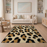 Leopard Print Brown Tan Boho Chic Area Rug