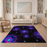 Neon Cosmic Flower Abstract Area Rug