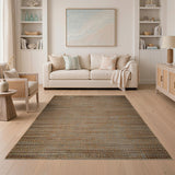 Distressed Woven Brown Tan Area Rug