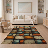 Rustic Farmhouse Barn Landscape Patchwork Rug