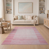 Vertical Pink Stripe Area Rug