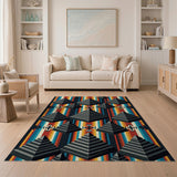 Vibrant Multi-Color Pyramid Stripe Area Rug