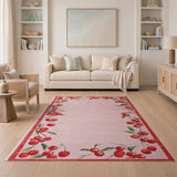 Cherry Border Pink Area Rug