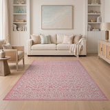 Pink Trellis Geometric Area Rug