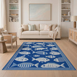 Blue Fish Coastal Area Rug
