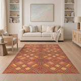 Vibrant Rainbow Lattice Area Rug