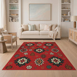 Red Heritage Tribal Starburst Pine Rug