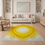 Radiant Yellow Mandala Area Rug