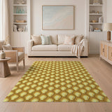 Luxe Gold Hexagon Geometric Area Rug