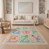 Playful ABC Letters with Cats Kids Area Rug
