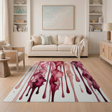 Abstract Pink Drip Area Rug