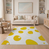 Sunny Yellow Egg Abstract Area Rug