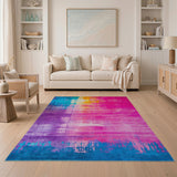 Vibrant Brushstroke Multi-Color Abstract Area Rug