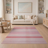 Ombre Pink Striped Area Rug