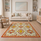 Ornate Red Border Persian Area Rug