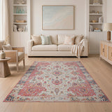 Multi-color and Patterns Red Floral Persian Area Rug