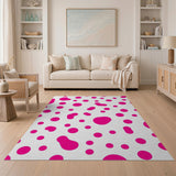 Pink Vibrant Pink Polka Dot Area Rug