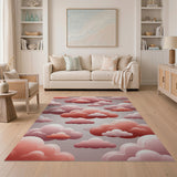 Pink Dreamy Pink Clouds Area Rug