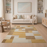 Modern Geometric Beige Tan Area Rug