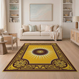 Golden Sunburst Medallion Area Rug