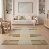 Grid Beige Geometric Grid Area Rug