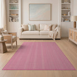 Pink Grid Geometric Area Rug