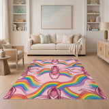 Rainbow Ballet Slippers Pink Kids Rug