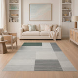 Green and Grey Geometric Modern Area Rug