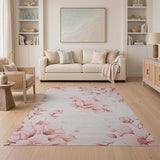 Floral Vintage Pink Blush Peony Floral Vintage Area Rug