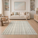 Black White Geometric Grid No. 36 Area Rug