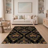 Rainbow Mask Gold Ornate Area Rug