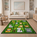 Cute Cartoon Jungle Animals Area Rug