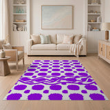 Purple Abstract Bubble Shapes Area Rug