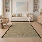 Tan Geometric Trellis Lattice Area Rug